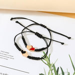 El Regalo Unisex 2PCs BFF Best Friends Hearts Friendship/Couple Bracelets, Pinky Promise BFF Long Distance Matching Hearts Bracelets for Besties