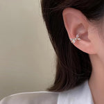 El Regalo Cute CZ Butterfly Ear Cuffs for Non-Pierced Ears - Trendy Non-Piercing Cartilage Cuff Wrap Clip-On Earrings - Rhinestone Fake Earrings for Girls & Women