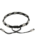 El Regalo 1 PC Boho Macrame Adjustable Oxidized German Silver Bead Nazabattu Anklet for Girls & Women- 1 Leg Bohemian Tribal Thread Anklet (Owl Nazarbattu Anklet)