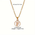 El Regalo Unisex Personalized Name Initial Letters Pendant Necklace-Enamelled Name Initials Pendant with Stainless Steel Chain (F)