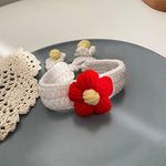 El Regalo 1PC Cute Hand Knitted Unisex Rakhis for Kids/Teens- Adjustable, Soft, Knitted Crochet Rakhis for Babies/Toddlers/Kids/Teens (Knitted Flower Tassel)