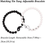 El Regalo 2 PCs Natural Stone Beads Stretchable Bracelets for Best Friends/Couples/Besties BFF Boyfriend Girlfriend