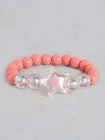 El Regalo 1 Pair Girls Kids Colorful Jewelry Sets | Colorful Princess Star/Mermaid Beaded Necklace & Bracelet Sets, Princess Necklace Bracelet Set for Girls (Royal Peach Shell Jewelry Set)