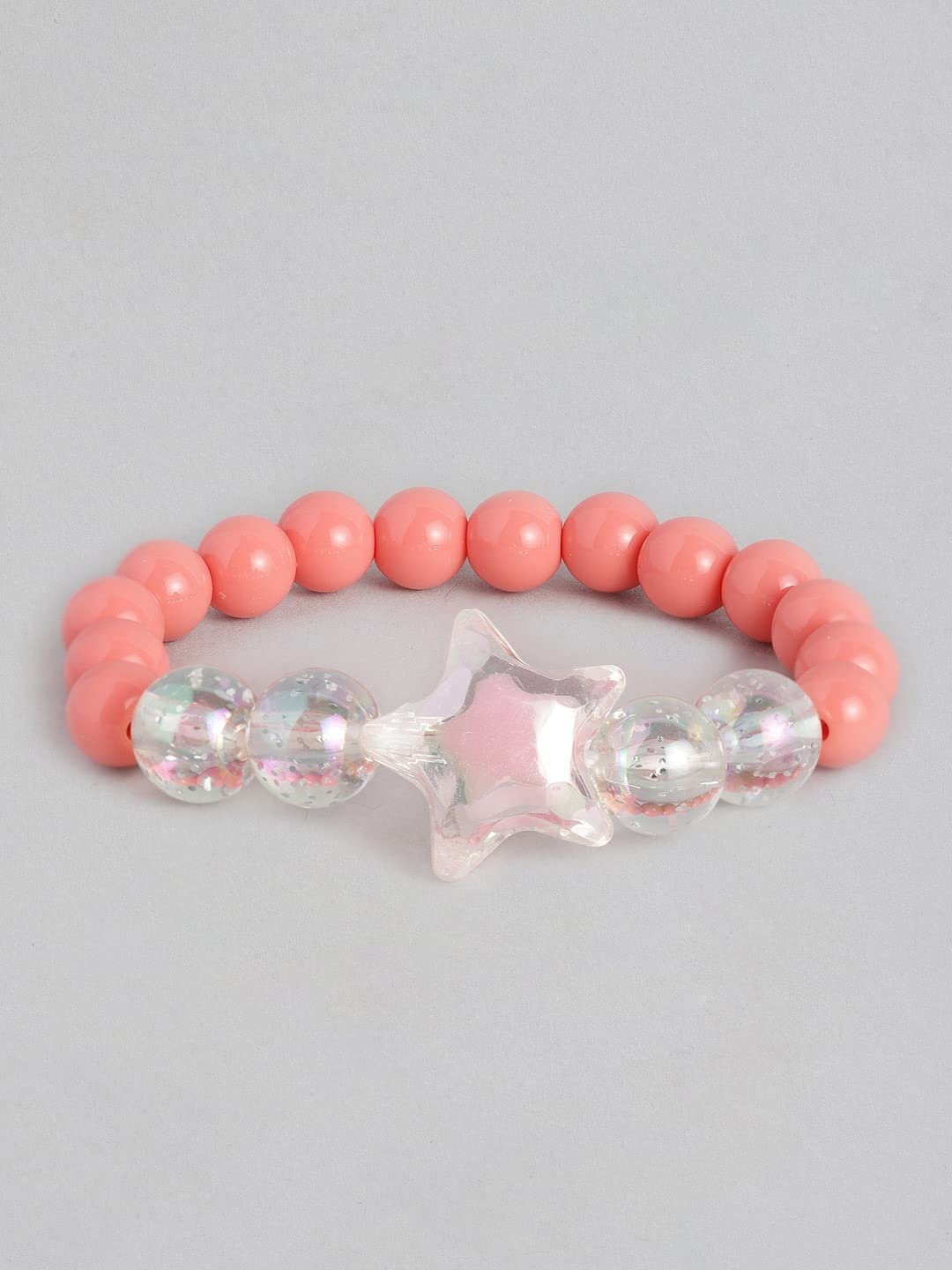 El Regalo 1 Pair Girls Kids Colorful Jewelry Sets | Colorful Princess Star/Mermaid Beaded Necklace & Bracelet Sets, Princess Necklace Bracelet Set for Girls (Royal Peach Shell Jewelry Set)