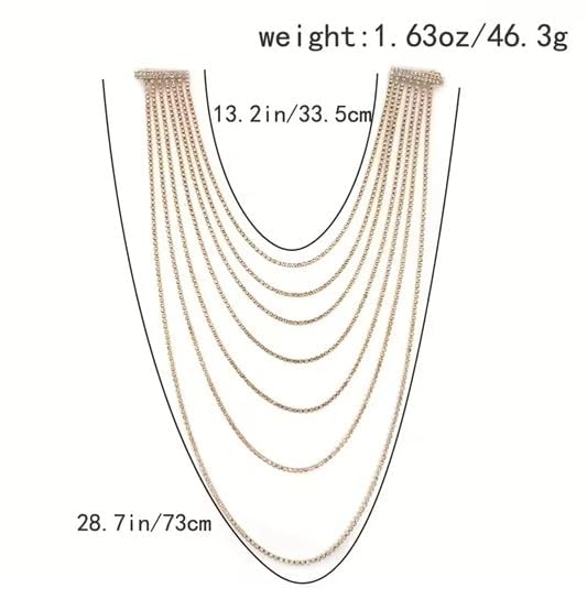 El Regalo Elegant Rhinestone Multi Layered Hair Chain for Women | Fancy Crystal Hair Jewelry | Sparkling Bridal Headpiece for Braids, Weddings, Parties & Festive Looks | Fancy Long Chain Hair Accessory