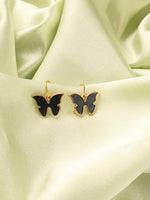 El Regalo 2 Pairs Cute & Elegant Flower & Butterfly Creative Hook Earrings- Vintage Style, Beautiful Flower & Butterfly Charms Earrings for Girls & Women (Style-1)