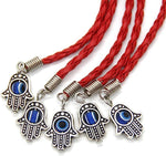 El Regalo 5PCs Evil Eye Hamsa Hand Rakhi Combo - Evil Eye Rakhi Set for Brother with Roli Chawal - 5 Lucky Kabbalah Blue Turkish Evil Eye Rakhi for Bhaiya/Bhai/Brother/Nephew (Red)
