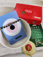 El Regalo Evil Eye Nazaria Rakhi for Babies/Toddler/Kids/Girls & Boys Evil Eye Adjustable Handwoven Nazaria Rakhi for Little Brother/Sister/Niece/Nephew (Evil Eye Nazaria Plain)