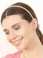 El Regalo 2 PCs Pearl Beads Hair Band Headband for Kids, Girls and women | Bridal Fancy Wedding Party Pearls Hairbands (Option- 4)