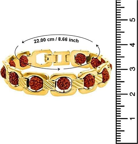 El Regalo Designer Om Rudraksha Bracelet Rakhi For Brother - Shiva Rudraksha Chain With Roli Chawal, greeting Message Card In elegant Box For Mens (Multi Rudraksha Rakhi)