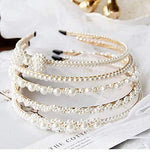 El Regalo Pearl Beads Decoration Plastic Hair Band for Kids, Girls and Women (Layered Pearls Hairband)
