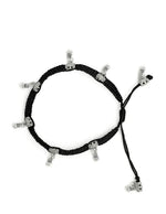 El Regalo 1 PC Boho Macrame Adjustable Oxidized German Silver Bead Nazabattu Anklet for Girls & Women- 1 Leg Bohemian Tribal Thread Anklet (Ghungroo Anklet)