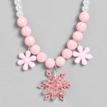 El Regalo Girls Kids Shimmering Beads Bow Shell Princess Necklace & Bracelet Sets- Acrylic Bow Star Beads Princess Necklace Bracelet Jewelry Set for Girls Kids (Option-1)
