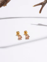 El Regalo 3 Pairs Cute Stainless Steel CZ Stud Earrings Combo for Kids/Girls/Teens/Women - Stars, Heart, Flower, Butterfly, Disco Ball, Stones - Hypoallergenic Flatback Earrings (Style-7)