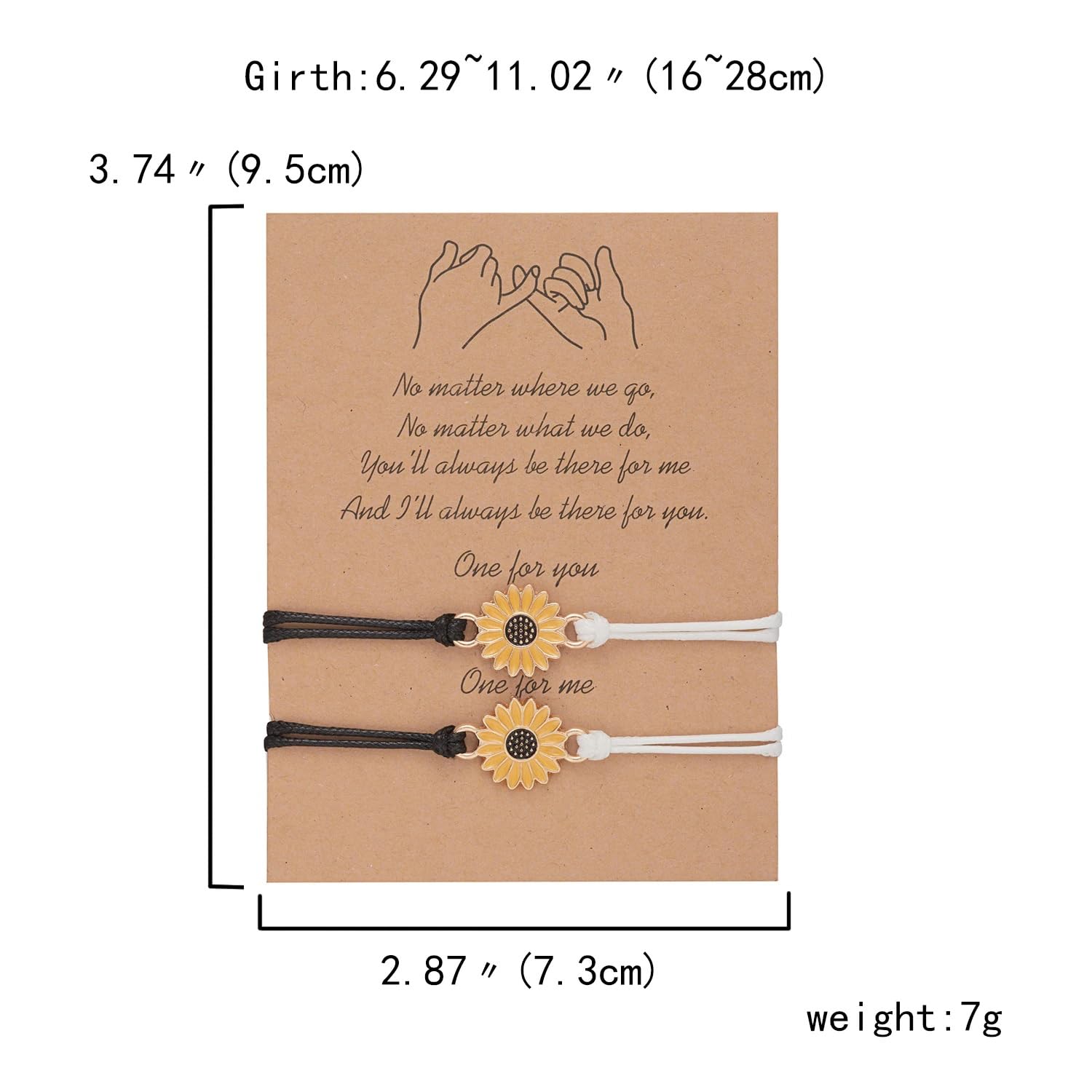 El Regalo Unisex-Adult 2PCs Minimalist Sunflower Rakhi Set for Bhai/Bhabhi/Niece/Nephew - Designer Pinky Promise Rakhi with Roli-Chawal Shagun Pack, Message Card in Rakhi Gift Box (Black & White)