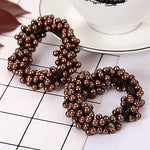 El Regalo 4PCS Fancy Pearls Hair Ties- Elastic Pearl Scrunchies Bead Hair Ropes Stretchy Hair Band Pearl Hair Scrunchies Hair Accessories for Women Girls (Color Options-3)
