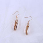 El Regalo Bohamian Cowrie Shell Earrings- Electroplated Retro Charms Earrings for Girls & Women (Cowrie Shell Hook Earrings)