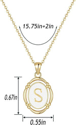 El Regalo Unisex-Adult Vintage Style Waterproof Name Initial Letters Pendant Necklaces - Stainless Steel Golden Initials Jewelry - Hypoallergenic Letters Pendant Chain (Letter S)
