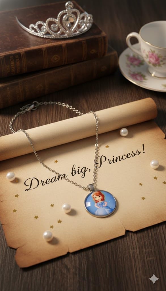 El Regalo Enchanted Tales Princess Pendant Necklace for Girls & Toddlers - Magical Character Jewelry for Birthdays, Parties & Gifting (Style-22)