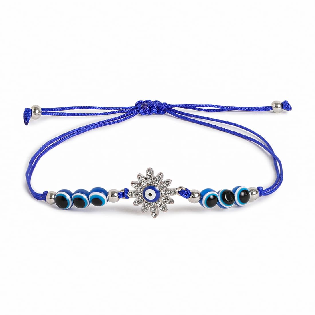 El Regalo 1PC Evil Eye Rakhi for Bhai/Bhabhi/Bhai/Bhatija/Bhatiji- Fancy Evil Eye Rakhi with Roli Chanwal, Rakhi Card in Rakhi Gift Box (Option-5)