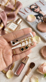 El Regalo Luxury 3 Pairs Earrings Combo Set for Girls & Women | 18K Gold Plated Anti-Tarnish Evil Eye & Clover Motif Earrings | Western Jewelry for Office, Party & Casual Style (Style-1)