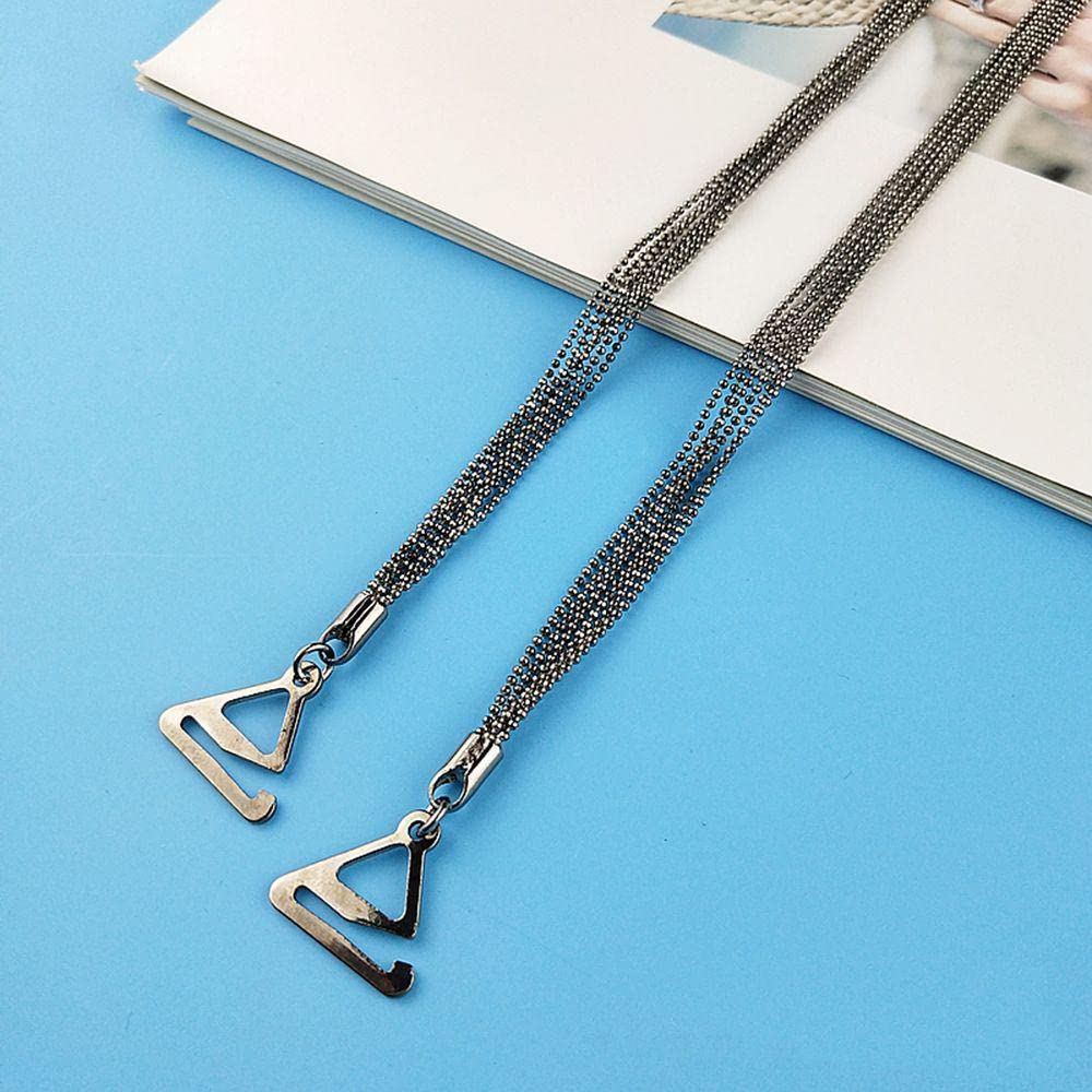 El Regalo 1 Pair Fancy Designer Bra Straps for Off Shoulder Dresses or Wedding/Evening Gowns (Gun Black Chain)