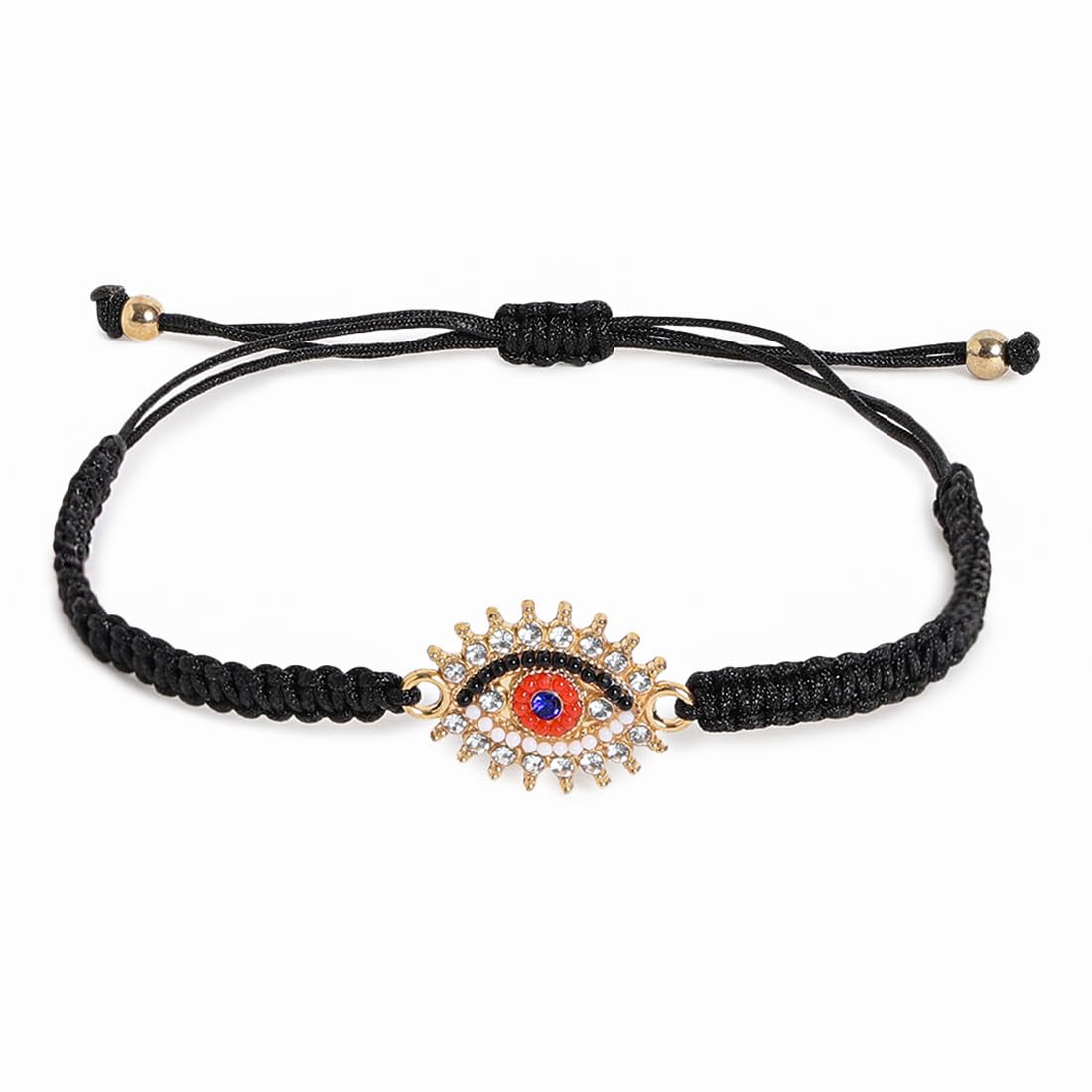 El Regalo 1PC Evil Eye Rakhi for Bhai/Bhabhi/Bhai/Bhatija/Bhatiji- Fancy Evil Eye Rakhi with Roli Chanwal, Rakhi Card in Rakhi Gift Box (Option-4)