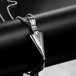 El Regalo Men's Stainless Steel Arrowhead Necklace for Boys/Men- Gift for Him (Silver Tone)
