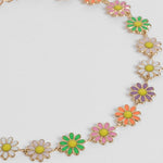 El Regalo 1 Leg Dainty Daisy Charm Chain Anklet- 1 PC Flower Beads Chain Ankle Bracelets For Girls & Women (Multicolored Daisy Anklet)