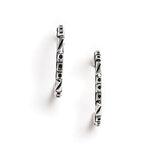El Regalo 2 Pairs Tribal Oxidized Half Hoop Earrings, Huggie Earrings- Hammered Bohemian Oxidized German Silver Baali Earrings (Option-6)