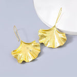 El Regalo Big & Bold Ginkgo Leaf Drop Dangle Earrings - Fashionable Fall Maple Leaf Boho Earrings for Women & Girls, Classy Statement Jewelry (Gold)