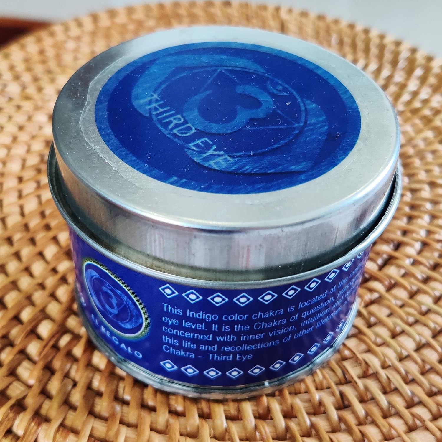 El Regalo Third Eye Chakra/Ajna Chakra Aromatherapy Candles Tin/Meditation Tin Candles | 100Gm Healing Third Eye Lavender Fragrance Candle (1 PC)