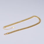 El Regalo Titanium Stainless Steel Flat Cuban Chain Link Braided Choker Chain Necklace for Women Teen- Gold Anti Tarnish Chunky Snake Choker Elegant Jewelry