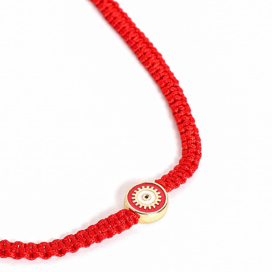 El Regalo Fancy Red Evil Eye Rakhi for Brother/Bhai- Designer Evil Eye Rakhi for Brother with Roli Chawal, Rakhi Message Card in Rakhi Gift Box (Red Evil Eye)