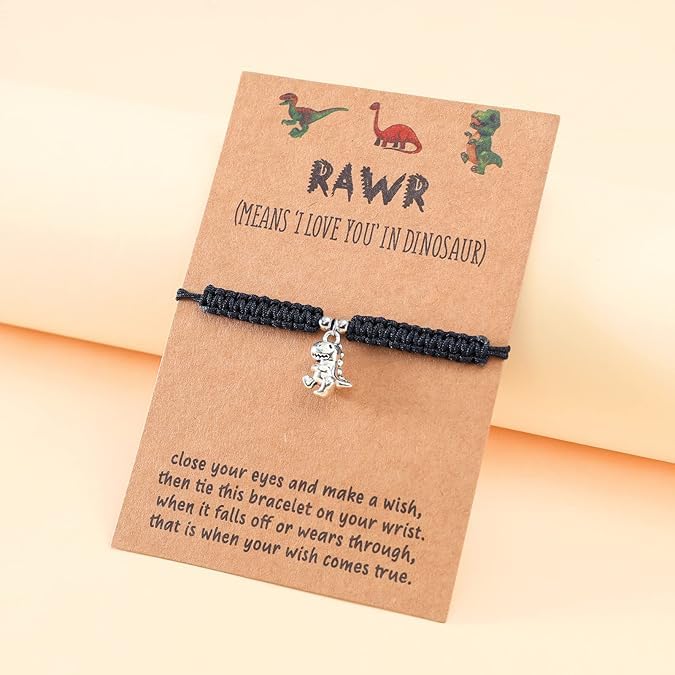 El Regalo Cute Rakhi for Brother- Fancy Tyrannosaurus Dinosaur Bracelet Rakhi for Bhai with Roli Chawal, Rakhi Message Card in Rakhi Gift Box (Black)