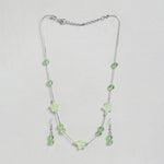 El Regalo 2PCs Crystals Beads Necklace & Earrings Jewelry Set for Kids/Girls & Teens - Shimmering/Matt Crystal Beads Fancy Jewelry Set (Green Stars)