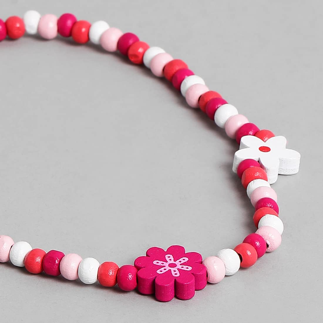 El Regalo 2 PCs Kids/Toddlers/Girls Wooden Beads Handmade Necklace & Bracelet Jewelry Sets (1 Necklace & 1 Bracelet) (Option-1)