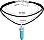 El Regalo Choker Necklace for Girls & Women | Black Wrap Velvet Choker with Healing Stones Women Girls Everyday Boho Necklace Gift Her Jewelry Hippie Crystal (Turquoise Blue)