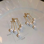 El Regalo 2-in-1 Pearl & Rhinestone Stud Earrings - Elegant Convertible Tassel Earrings for Women & Girls, Fashion Jewelry for Any Occasion