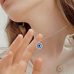 El Regalo Evil Eye Pendant Necklace for Girls & Women | Evil Eye Necklace Third Blue Eyes Amulet Protection Pendant for Girls & Women (Silver)