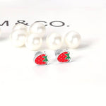 El Regalo 2 Pairs Waterproof Red Strawberry & Cloud Rainbow Stud Earrings for Women Teens Girls - Stainless Steel Hypoallergenic Dainty Small Piercing Earrings Search this page (Gold & Silver- B)