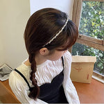 El Regalo Pearl Beads Decoration Hair Band Headband for Kids, Girls and Women | Bridal Party Pearls Hairbands (2 Layers Stylish Pearls Hairbands)