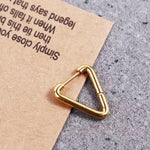 El Regalo Waterproof Men's Women's Punk Stainless Steel Triangle Shape Design Hoop Earrings - Geometry Triangle Huggie Hoop Earrings, Minimalist Punk Rock Style (Gold)