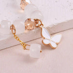 El Regalo 2 PCs Butterfly Crystal Beads Tassel Bracelet With Cute Enamel Butterfly Charms for Girls/Teens/Women (Color Option-1)