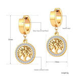 El Regalo Stainless Steel Ati Tarnish- NO RUST Earrings- Rose Gold Plated Stainless Steel Cute Stud Earrings for Women/Girls (Tree of Life Earrings)