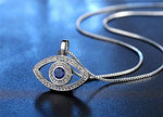 El Regalo Women & Girls Blue Evil Eye Pendant Necklace | Luxury Crystal CZ Evil Necklace Jewelry | Third Eye Zircon Fashion Necklace