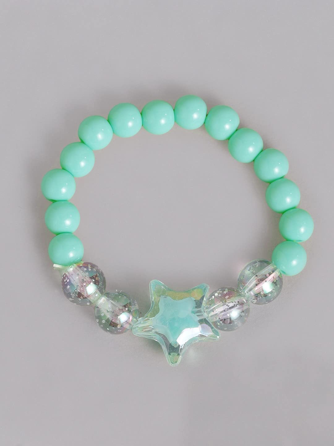 El Regalo 1 Pair Girls Kids Colorful Jewelry Sets | Colorful Princess Star/Mermaid Beaded Necklace & Bracelet Sets, Princess Necklace Bracelet Set for Girls (Grassy Green Shell Jewelry Set)