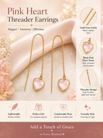 El Regalo Gorgeous Faceted Crystal Drop Threader Earrings for Girls & Women- Fancy, Delicate Sui Dhaga Threader Earrings (Pink)