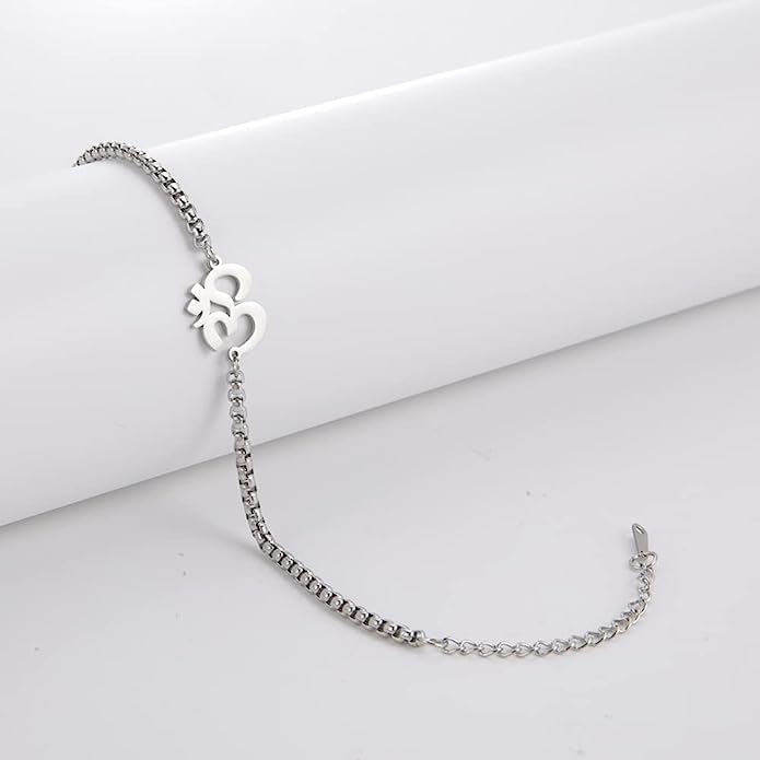 El Regalo 1 PC Stainless Steel Anti Tarnish OM/Aum Rakhi for Brother - OM Chain Bracelets Rakhi with Roli Chawal, Rakhi Message Card in Rakhi Gift Box
