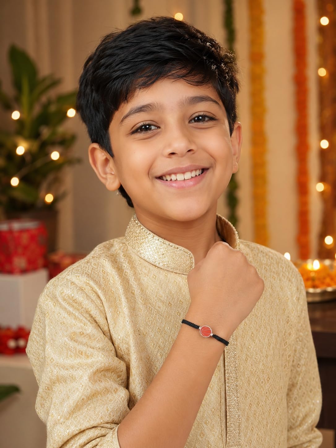 El Regalo 1PC Sports Balls Rakhi for Brother- Cute & Fancy Balls Bracelet Rakhi for Sports Lover Brother with Roli Chawal in Rakhi Gift Box (Basket ball)